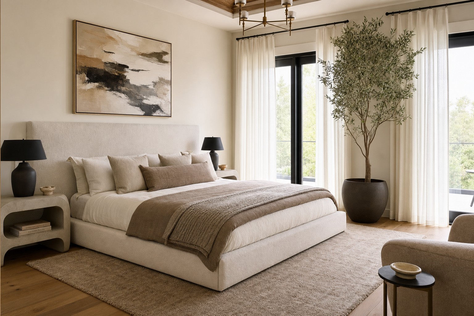 Modern organic primary bedroom design Nashville TN